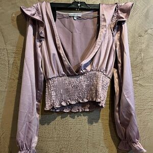 Elegant Mauve Ruffled Women's Top NWOT